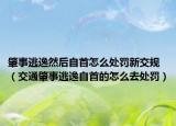 肇事逃逸然后自首怎么處罰新交規(guī)（交通肇事逃逸自首的怎么去處罰）