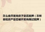 怎么查開發(fā)商房子是否抵押（怎樣查驗(yàn)房產(chǎn)是否被開發(fā)商做過(guò)抵押）