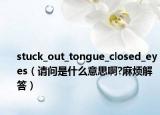 stuck_out_tongue_closed_eyes（請(qǐng)問(wèn)是什么意思啊?麻煩解答）