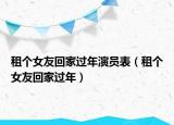 租個(gè)女友回家過(guò)年演員表（租個(gè)女友回家過(guò)年）