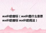 audit的音標(biāo)（audit是什么意思 audit的音標(biāo) audit的用法）