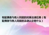 有配偶者與他人同居的民事法律后果（有配偶者與他人同居的法律認(rèn)定是什么）
