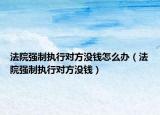 法院強(qiáng)制執(zhí)行對方?jīng)]錢怎么辦（法院強(qiáng)制執(zhí)行對方?jīng)]錢）