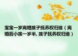 寶寶一歲離婚孩子撫養(yǎng)權(quán)歸誰(shuí)（離婚后小孩一歲半, 孩子撫養(yǎng)權(quán)歸誰(shuí)）