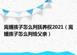 離婚孩子怎么判撫養(yǎng)權(quán)2021（離婚孩子怎么判給父親）