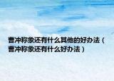 曹沖稱象還有什么其他的好辦法（曹沖稱象還有什么好辦法）