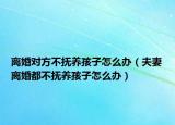 離婚對方不撫養(yǎng)孩子怎么辦（夫妻離婚都不撫養(yǎng)孩子怎么辦）
