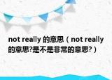 not really 的意思（not really的意思?是不是非常的意思?）