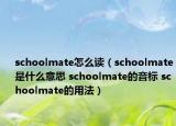 schoolmate怎么讀（schoolmate是什么意思 schoolmate的音標(biāo) schoolmate的用法）