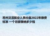 蘇州靈活就業(yè)人員社保2022年繳費(fèi)標(biāo)準(zhǔn) 一個(gè)月要繳納多少錢