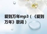 愛到萬年mp3（《愛到萬年》歌詞）