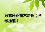 音頻壓縮技術(shù)是指（音頻壓縮）