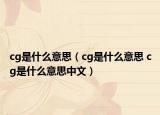 cg是什么意思（cg是什么意思 cg是什么意思中文）
