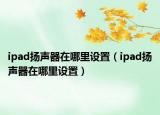 ipad揚(yáng)聲器在哪里設(shè)置（ipad揚(yáng)聲器在哪里設(shè)置）