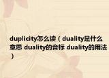 duplicity怎么讀（duality是什么意思 duality的音標(biāo) duality的用法）
