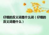 仔細(xì)的反義詞是什么詞（仔細(xì)的反義詞是什么）