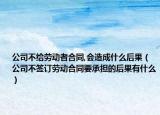 公司不給勞動者合同,會造成什么后果（公司不簽訂勞動合同要承擔(dān)的后果有什么）