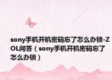 sony手機開機密碼忘了怎么辦鎖-ZOL問答（sony手機開機密碼忘了怎么辦鎖）