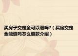 買房子交定金可以退嗎?（買房交定金能退嗎怎么退款介紹）