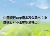 中國(guó)銀行app流水怎么導(dǎo)出（中國(guó)銀行app流水怎么導(dǎo)出）