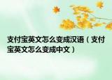 支付寶英文怎么變成漢語(yǔ)（支付寶英文怎么變成中文）