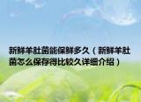 新鮮羊肚菌能保鮮多久（新鮮羊肚菌怎么保存得比較久詳細介紹）