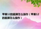 蘋果12的截屏怎么操作（蘋果12的截屏怎么操作）