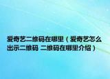 愛奇藝二維碼在哪里（愛奇藝怎么出示二維碼 二維碼在哪里介紹）