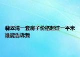 翡翠灣一套房子價(jià)格超過一平米誰能告訴我