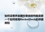 如何設(shè)置界面圖標(biāo)垂直排列我需要一個如何使用RocketDock的詳細(xì)教程