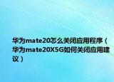 華為mate20怎么關(guān)閉應(yīng)用程序（華為mate20X5G如何關(guān)閉應(yīng)用建議）