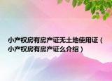 小產(chǎn)權(quán)房有房產(chǎn)證無(wú)土地使用證（小產(chǎn)權(quán)房有房產(chǎn)證么介紹）