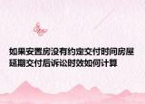 如果安置房沒有約定交付時間房屋延期交付后訴訟時效如何計算