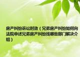 房產(chǎn)糾紛訴訟時(shí)效（兄弟房產(chǎn)糾紛如何向法院申述兄弟房產(chǎn)糾紛找哪些部門(mén)解決介紹）