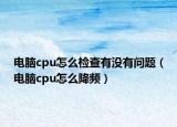 電腦cpu怎么檢查有沒有問題（電腦cpu怎么降頻）