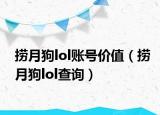撈月狗lol賬號價值（撈月狗lol查詢）