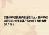 買(mǎi)集體產(chǎn)權(quán)的房子要注意什么（集體產(chǎn)權(quán)房能買(mǎi)嗎?購(gòu)買(mǎi)集體產(chǎn)權(quán)的房子風(fēng)險(xiǎn)有什么?介紹）