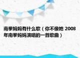南拳媽媽有什么歌（你不像她 2008年南拳媽媽演唱的一首歌曲）
