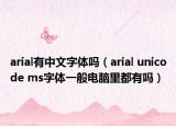 arial有中文字體嗎（arial unicode ms字體一般電腦里都有嗎）