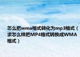 怎么把wma格式轉(zhuǎn)化為mp3格式（求怎么樣把MP4格式轉(zhuǎn)換成WMA格式）