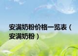 安滿奶粉價(jià)格一覽表（安滿奶粉）