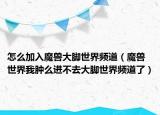 怎么加入魔獸大腳世界頻道（魔獸世界我腫么進(jìn)不去大腳世界頻道了）