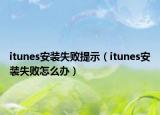 itunes安裝失敗提示（itunes安裝失敗怎么辦）
