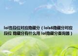 lol各段位對應(yīng)隱藏分（lols6隱藏分對應(yīng)段位 隱藏分有什么用 lol隱藏分查詢器）