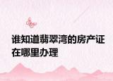 誰知道翡翠灣的房產(chǎn)證在哪里辦理