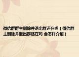微信群群主刪除并退出群還在嗎（微信群主刪除并退出群還在嗎 會怎樣介紹）
