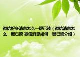 微信好多消息怎么一鍵已讀（微信消息怎么一鍵已讀 微信消息如何一鍵已讀介紹）