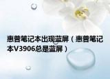 惠普筆記本出現(xiàn)藍(lán)屏（惠普筆記本V3906總是藍(lán)屏）