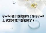 ipad不能下載優(yōu)酷嗎（為何ipad上 優(yōu)酷不能下載視頻了）