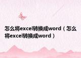 怎么將excel轉(zhuǎn)換成word（怎么將excel轉(zhuǎn)換成word）